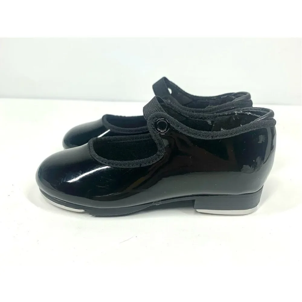 Capezio Kids Jr Tyette N625C Girls Kids Black Patent Tap Shoes Toddler 8.5 M